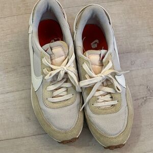 Nike Women's Beige and White Sneakers